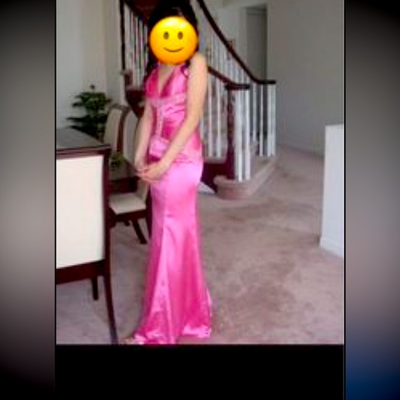 Satin Pink Gown - Picture 1 of 3